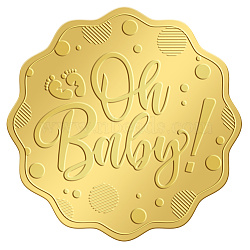 Self Adhesive Gold Foil Embossed Stickers, Medal Decoration Sticker, Word, 50x50mm(DIY-WH0211-289)