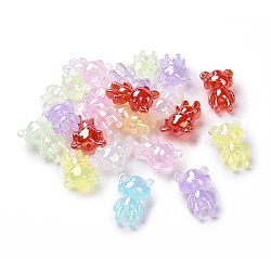 Transparent Acrylic Imitation Jelly Beads, Girl, Mixed Color, 34x23.5x15.5mm, Hole: 3mm(OACR-P011-11C)