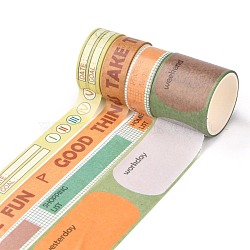 DIY Scrapbook Decorative Adhesive Tapes, Goals & Plans Pattern, 1.5~3.5cm, about 2m/roll, 4 rolls/set(DIY-I070-B03)