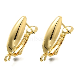 Brass Hoop Earring Finding, Long-Lasting Plated, Cadmium Free & Lead Free, Rack Plating, Real 18K Gold Plated, 23x6.5x14mm, Hole: 2mm, Pin: 0.7mm(KK-C087-10G)