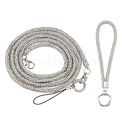 2Pcs 2 Styles Zinc Alloy Resin Universal Cell Phone Strap Crossbody Neck Strap Phone Charms, with PVC Plastic Phone Tether Tab for Phones Full Coverage Case, 1260x6mm(AJEW-CP0008-93A)