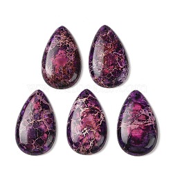 Natural Imperial Jasper Pendants, Dyed, Teardrop Charms, Purple, 50.5x30.5x7.5~8mm, Hole: 1.5mm(G-Q171-01A-02)