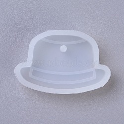 Pendant Silicone Molds, Resin Casting Molds, For UV Resin, Epoxy Resin Jewelry Making, Hat, White, 27x40x8mm, Hole: 2.5mm(DIY-G010-10)
