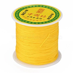Braided Nylon Thread, Chinese Knotting Cord Beading Cord for Beading Jewelry Making, Gold, 0.5mm, about 150yards/roll(NWIR-R006-0.5mm-543)