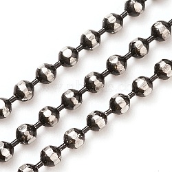 304 Stainless Steel Ball Chains, with Spool, Black, 2mm, about 32.8 Feet(10m)/roll(CHS-O008-02A)