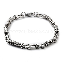 304 Stainless Steel Link Chain Bracelet for Men Women, Stainless Steel Color, 8-7/8 inch(22.5cm)(BJEW-Z023-19P)
