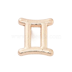 Rack Plating Alloy Pendants, Cadmium Free & Lead Free, Electroplate Nickel, 12 Constellation, Light Gold, Gemini, 10.5x10x5.5mm, Hole: 1.8mm(PALLOY-S190-05KCG-07)