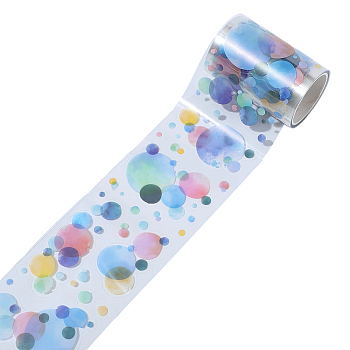 1 Roll PET Masking Tapes, DIY Scrapbook Decorative Adhesive Tapess, for Craft and Gifts, Colorful, 60mm