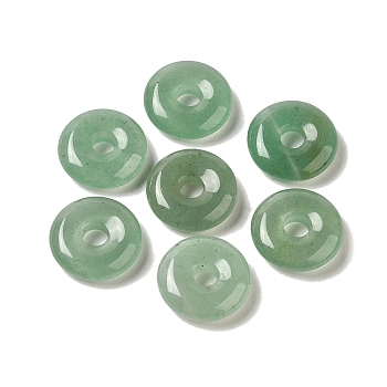 Natural Green Aventurine Pendants, Donut/Pi Disc Charms, 15~16x4~5mm, Hole: 4~5mm