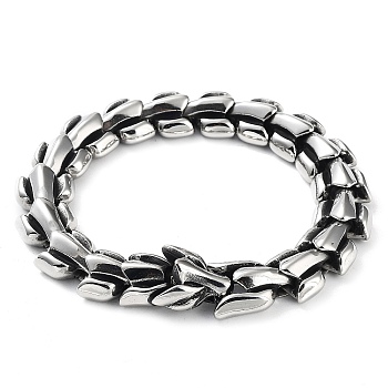 304 Stainless Steel Viking Dragon Link Chain Bracelets for Men, Fashion Hip Hop Style, Stainless Steel Color, 9-1/4 inch(23.5cm)