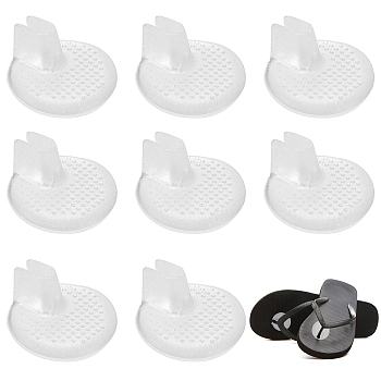 Gorgecraft 10 Pairs Silicone No Slip Flip Flop Pads, Forefoot Padding Inserts Gel Pads, Clear, 36x17mm