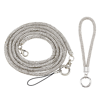 2Pcs 2 Styles Zinc Alloy Resin Universal Cell Phone Strap Crossbody Neck Strap Phone Charms, with PVC Plastic Phone Tether Tab for Phones Full Coverage Case, 1260x6mm