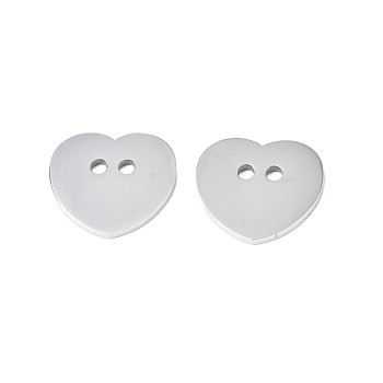 304 Stainless Steel Pendants, Heart, Stainless Steel Color, 14.5x16x1mm, Hole: 2mm