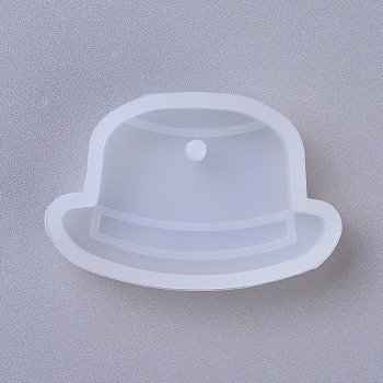 Pendant Silicone Molds, Resin Casting Molds, For UV Resin, Epoxy Resin Jewelry Making, Hat, White, 27x40x8mm, Hole: 2.5mm