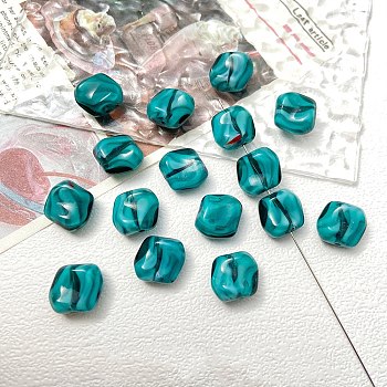 Glass Beads, Nuggets, for DIY Bracelet Accessories, Turquoise, 10x11.5x7mm, Hole: 1.2mm