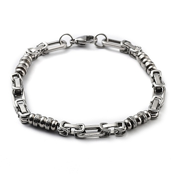304 Stainless Steel Link Chain Bracelet for Men Women, Stainless Steel Color, 8-7/8 inch(22.5cm)