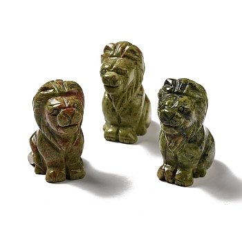 Natural Unakite Home Display Decoration, 3D Lion, 43.5x27x53mm