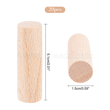 nbeads 20piezas de palitos para manualidades de madera de haya(DIY-NB0006-51)-2