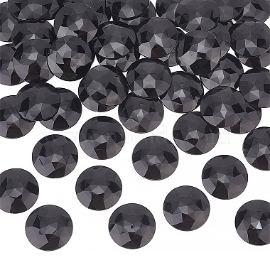 Black Half Round Acrylic Rhinestone Cabochons