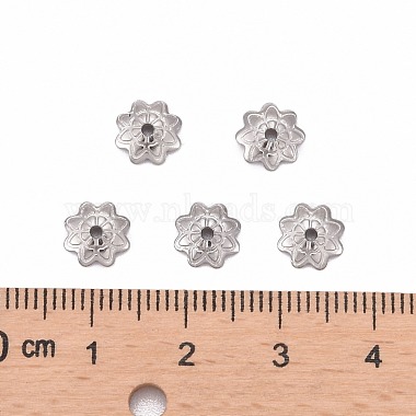 304 Stainless Steel 8-Petal Flower Bead Caps(X-STAS-J011-03)-4