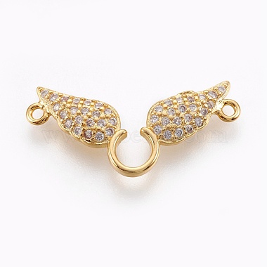 21mm Clear Wing Brass+Cubic Zirconia Links