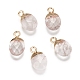 Electroplate Natural Quartz Crystal Charms(G-S344-09H)-1