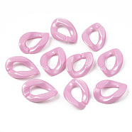 Opaque Acrylic Linking Rings, Quick Link Connectors, For Jewelry Curb Chains Making, Twist, Flamingo, 23x16.5x4.5mm, Inner Diameter: 13x6.5mm, about 820pcs/500g(OACR-S038-003B-02)