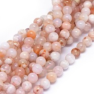 Natural Cherry Blossom Agate Beads Strands, Round, 8mm, Hole: 0.8mm, about 48pcs/strand, 15.3 inch(39cm)(G-I249-B01-02)