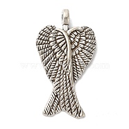 Tibetan Style Alloy Pendants, Cadmium Free & Lead Free, Wing, Antique Silver, 29x16x4mm, Hole: 2mm(TIBEP-A23255-AS-LF)