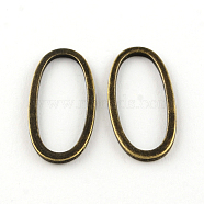 Oval Tibetan Style Alloy Linking Rings, Cadmium Free & Lead Free, Antique Bronze, 34x15.5x1.5mm, about 632pcs/1000g(TIBE-Q046-33AB-LF)