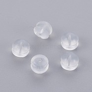 Silicone Ear Nuts, Earring Backs, 4x5mm, Hole: 1mm(X-SIL-P001-01)