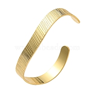 Rack Plating Brass Flat Cuff Bangles, Lead Free & Cadmium Free, Real 18K Gold Plated, Inner Diameter: 2-3/8 inch(6.1cm)(BJEW-D057-01G)