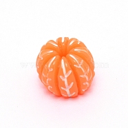 Resin Beads, Imitation Food, No Hole, Orange, Orange, 14x11.5mm(RESI-CJC0002-06)