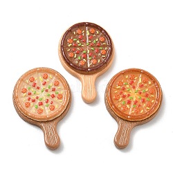 Opaque Resin Imitation Food Cabochons, Pizza, Mixed Color, 49x32.5x7.5mm(RE-E002-01)