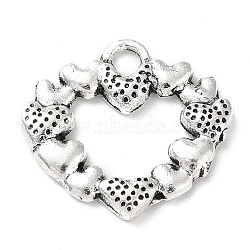 Tibetan Style Alloy Pendants, Heart, Antique Silver, 20x22x2mm, Hole: 2.5mm, about 240pcs/500g(PALLOY-P293-039AS)