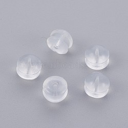 Silicone Ear Nuts, Earring Backs, 4x5mm, Hole: 1mm(X-SIL-P001-01)