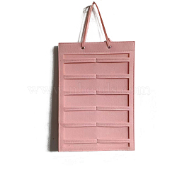 Wall-mounted Non-woven Fabric Claw Hair Clips Storage Bag, Rectangle, Light Coral, 50x35cm.(PW-WG68544-07)