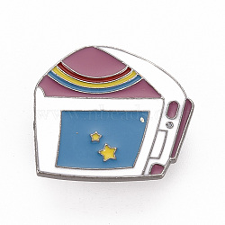 Rack Plating Alloy Enamel Brooches, Enamel Pins, with Brass Butterfly Clutches, Cadmium Free & Nickel Free & Lead Free, Star, Gunmetal, Colorful, 29.5x32mm, Pin: 1mm(JEWB-S011-144-NR)