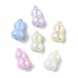 UV Plating Transparent Acrylic Beads, Iridescent, Gourd, Mixed Color, 20.5x12x11.5mm, Hole: 1.6mm(OACR-K005-15)