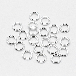 925 Sterling Silver Round Rings, Soldered Jump Rings, Closed Jump Rings, Silver, 21 Gauge, 4x0.7mm, Inner Diameter: 2.5mm, about 220pcs/10g(STER-L063-03A-S)