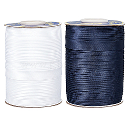 2 Rolls 2 Styles Polyester Satin Ribbons, Fold Over Edged Ribbon, Garment Accessories, Mixed Color, 1/2 inch(14~15mm), about 87.49 Yards(80m)/roll, 1 roll/style(OCOR-BC0006-12)