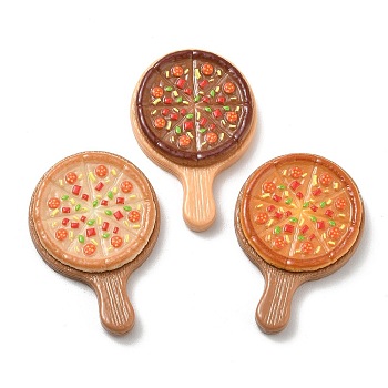 Opaque Resin Imitation Food Cabochons, Pizza, Mixed Color, 49x32.5x7.5mm