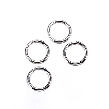 304 Stainless Steel Jump Rings, Open Jump Rings, Stainless Steel Color, 4x0.6mm, 22 Gauge, Inner Diameter: 2.8mm