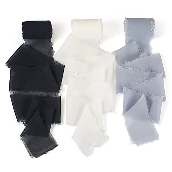 3 Rolls 3 Colors Polyester Ribbon, for Garment Accessories, Gift Decoration, Mixed Color, 2 inch(50mm), about 5.00 Yards(4.57m)/Roll, 1roll/color