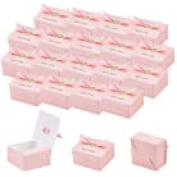 Nbeads 20Pcs Cardboard Boxes, for Candy, Gifts Packages, Rectangle with Rabbit Pattern, Pink, 10.3x8.9x4.8cm