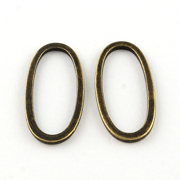 Oval Tibetan Style Alloy Linking Rings, Cadmium Free & Lead Free, Antique Bronze, 34x15.5x1.5mm, about 632pcs/1000g