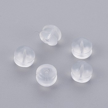 Silicone Ear Nuts, Earring Backs, 4x5mm, Hole: 1mm
