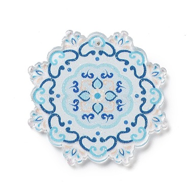 Blue Flower Acrylic Pendants