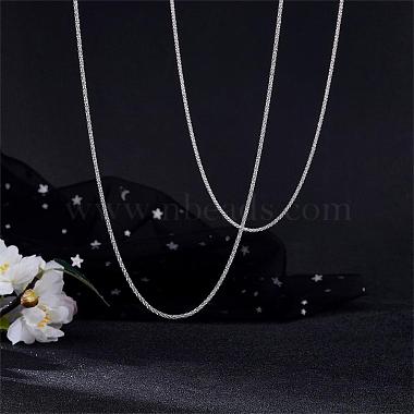 Rhodium Plated 925 Sterling Silver Thin Dainty Link Chain Necklace for Women Men(JN1096B-06)-4