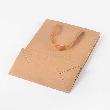 Rectangle Kraft Paper Bags with Handle(AJEW-L048B-02)-2